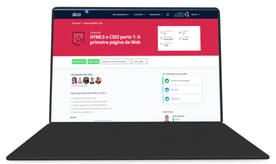 Notebook com tela Alura